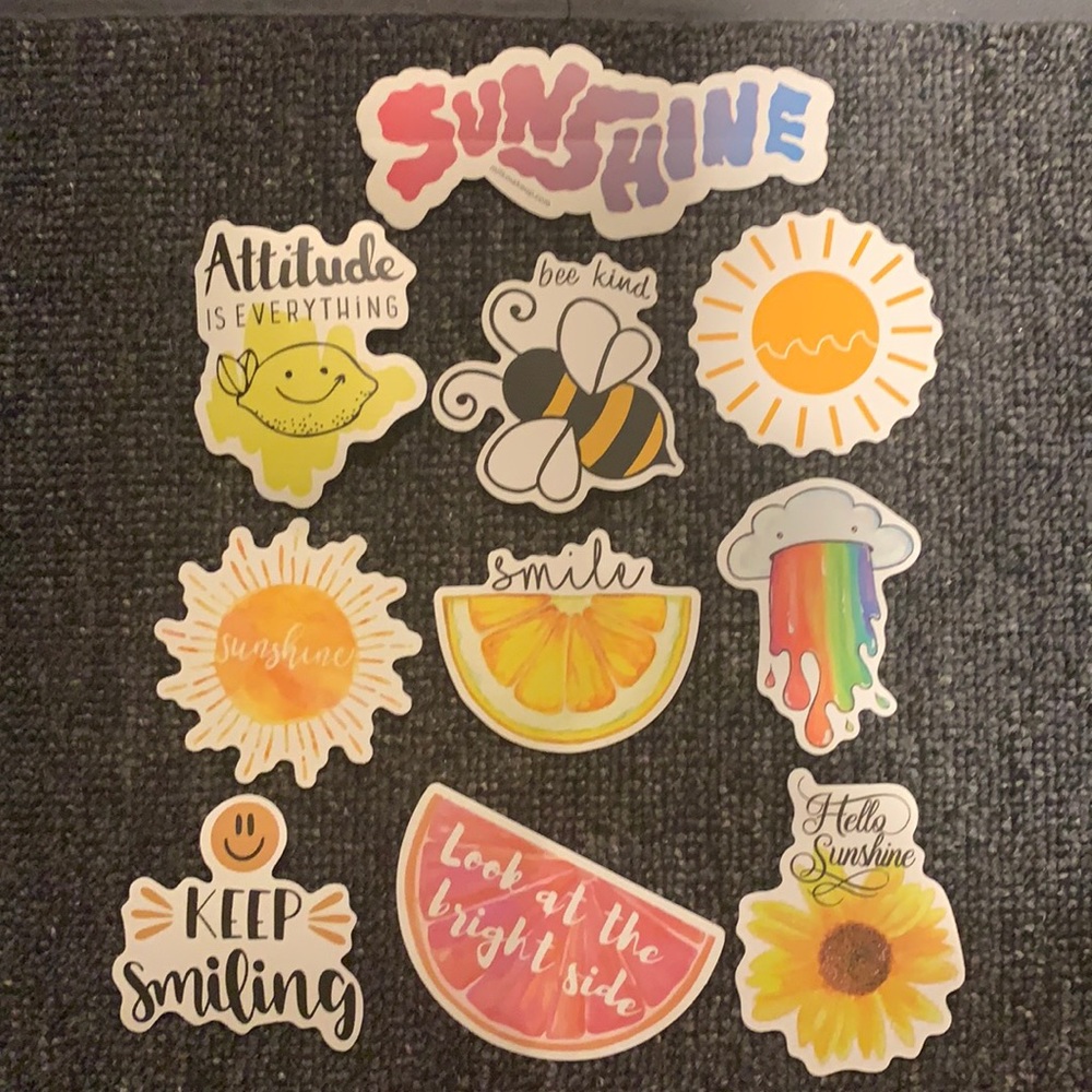 Pack of 10 stickers (sunshine/happy bundle)